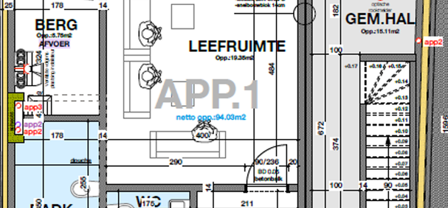 APPARTEMENT 1 &ndash; GELIJKVLOERS (94 m&sup2; + 50 m&sup2; private tuin)

&nbsp;

Titel: Modern gelijkvloers appartement met 2 slpks, 50m&sup2; tuin en parking &ndash; &euro;265.000 (excl. kosten)**

Stap binnen in dit prachtige gelijkvloers nieuwbouwappartement van 94m&sup2;, ideaal 
