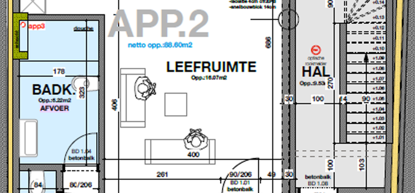 APPARTEMENT 1 &ndash; GELIJKVLOERS (94 m&sup2; + 50 m&sup2; private tuin)

&nbsp;

Titel: Modern gelijkvloers appartement met 2 slpks, 50m&sup2; tuin en parking &ndash; &euro;265.000 (excl. kosten)**

Stap binnen in dit prachtige gelijkvloers nieuwbouwappartement van 94m&sup2;, ideaal 